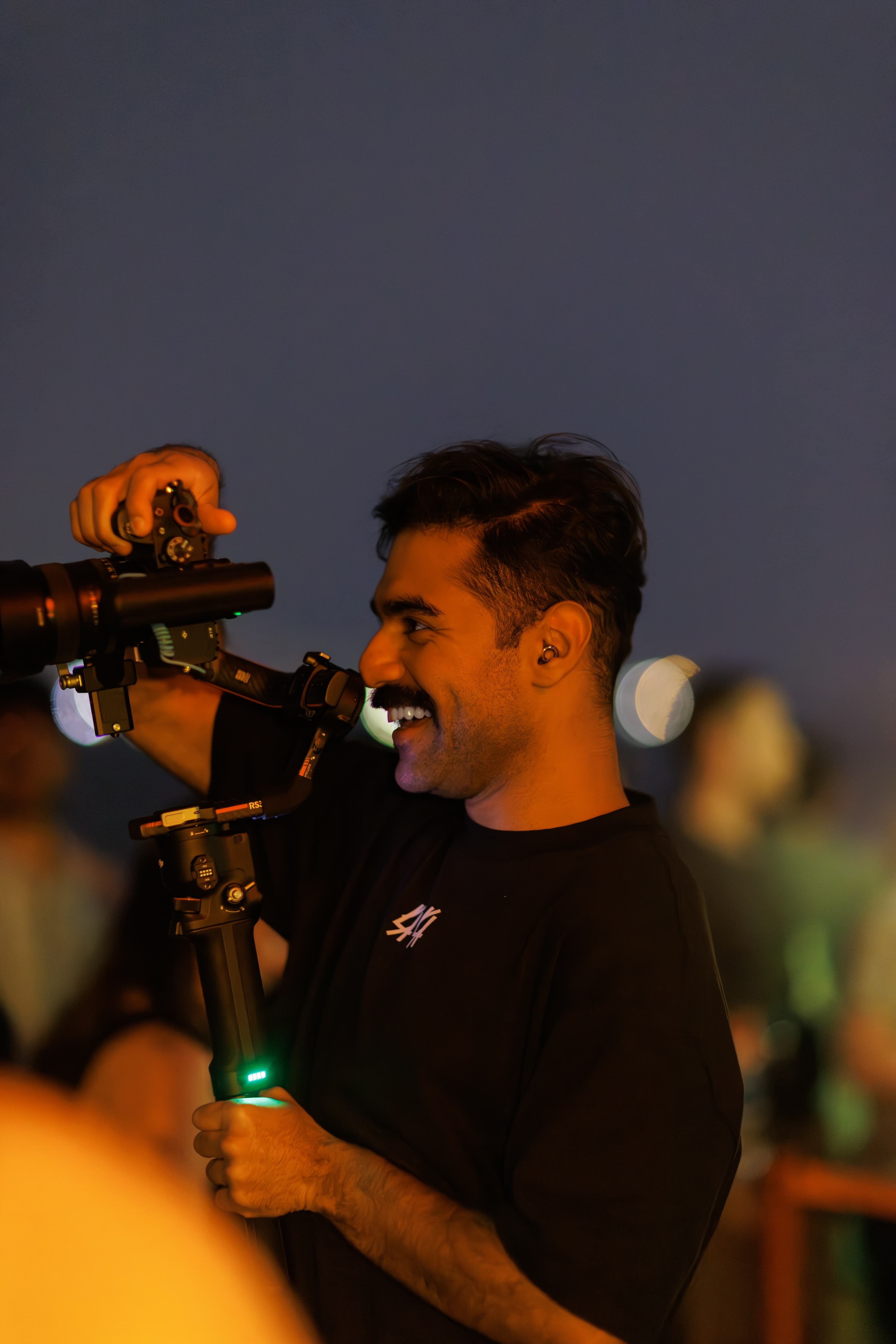 Filming at a concert with a gimbal